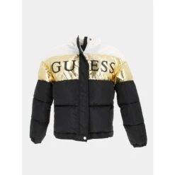 Doudoune Hooded Padded Doré Noir Fille - Guess -ChicFit Boutique doudoune hooded padded dore noir fille guess 2