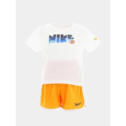Ensemble Short T-shirt Nsw Coral Blanc Orange Enfant - Nike