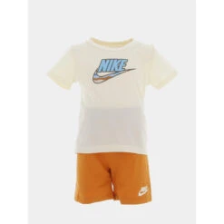 Ensemble Short T-shirt Sportswear écru Orange Enfant - Nike
