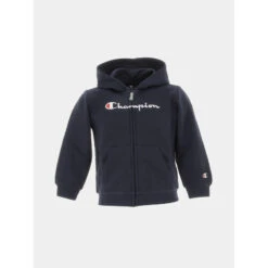 Ensemble Survêtement Sweat Zippé Gris Bleu Enfant - Champion -ChicFit Boutique ensemble survetement sweat zippe gris bleu enfant champion 3