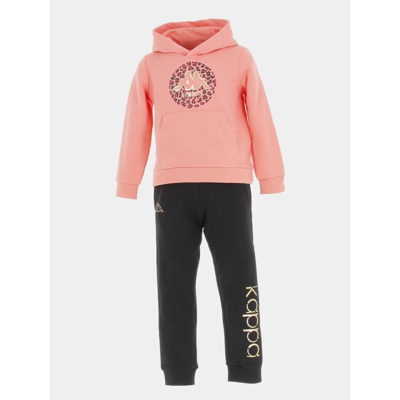Ensemble Sweat + Jogging Secile Noir Rose Enfant - Kappa 1 Ensemble Sweat + Jogging Secile Noir Rose Enfant - Kappa