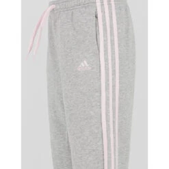 Jogging De Sport 3 Bandes Gris /rose Fille - Adidas -ChicFit Boutique jogging de sport 3 bandes gris rose fille adidas 3