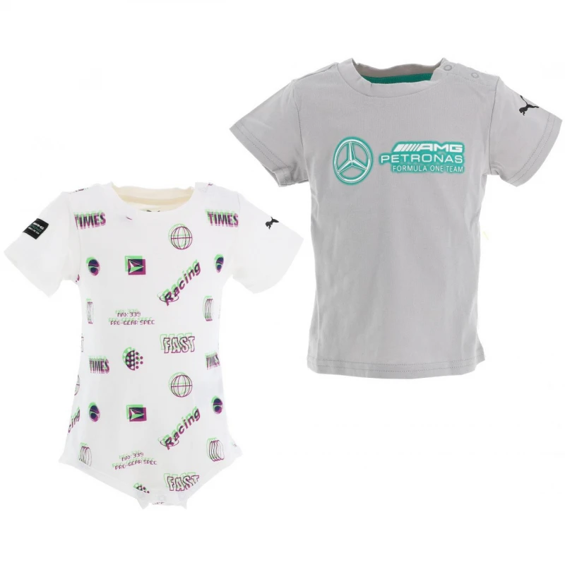 Set Body + T-shirt Motorsport Formula One Gris Bébé - Puma 1 Set Body + T-shirt Motorsport Formula One Gris Bébé - Puma