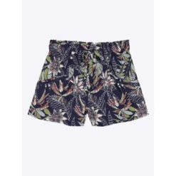 Short Fluide à Fleurs Fame Bleu Marine Fille - Kaporal