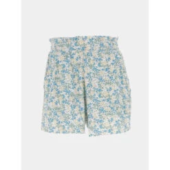 Short Fluide à Fleurs Oxagi Bleu Jaune Fille - Le Temps Des Cerises