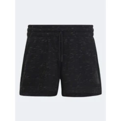 Short Jogging De Sport Big Logo Noir Chiné Fille - Adidas
