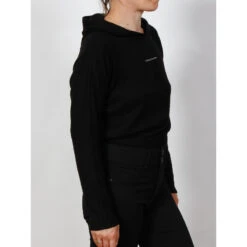 Devant -ChicFit Boutique swaet a capuche crop noir fille le temps des cerises 1
