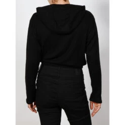 Swaet à Capuche Crop Noir Fille - Le Temps Des Cerises -ChicFit Boutique swaet a capuche crop noir fille le temps des cerises 2