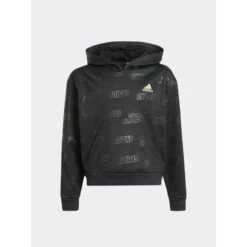 Sweat à Capuche Brand Love Bluv Multi-logo Noir Fille - Adidas