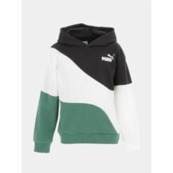Sweat à Capuche Colorblock Cat Noir Vert Enfant - Puma