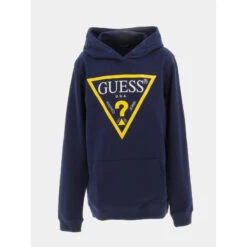 Sweat à Capuche Core Line Bleu Marine Enfant - Guess