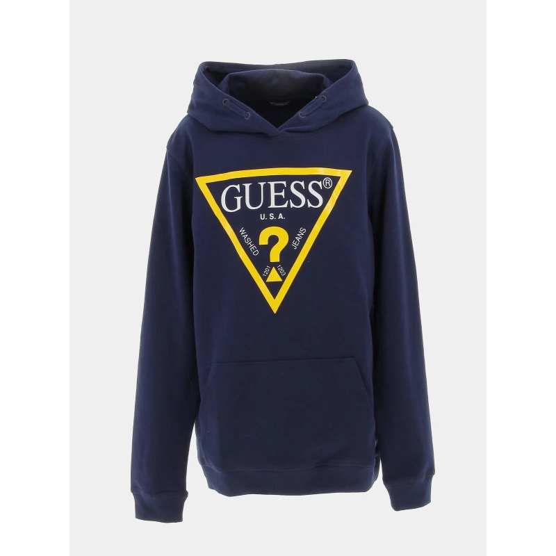 Sweat à Capuche Core Line Bleu Marine Enfant - Guess