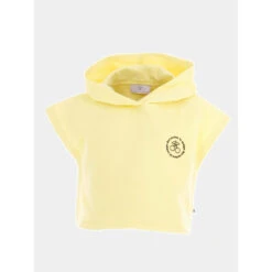 Sweat à Capuche Crop Sans Manche Jaune Fille - Le Temps Des Cerises
