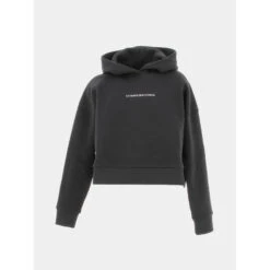 Sweat à Capuche Crop Volvagi Noir Fille - Le Temps Des Cerises