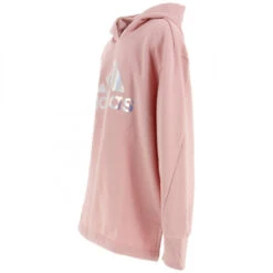 Sweat à Capuche Logo Argenté Rose Fille - Adidas -ChicFit Boutique sweat a capuche logo argente rose fille adidas 3