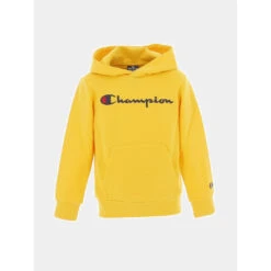Sweat à Capuche Logo Brodé Jaune Enfant - Champion