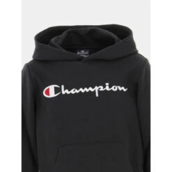 Sweat à Capuche Logo Brodé Noir Enfant - Champion -ChicFit Boutique sweat a capuche logo brode noir enfant champion 2