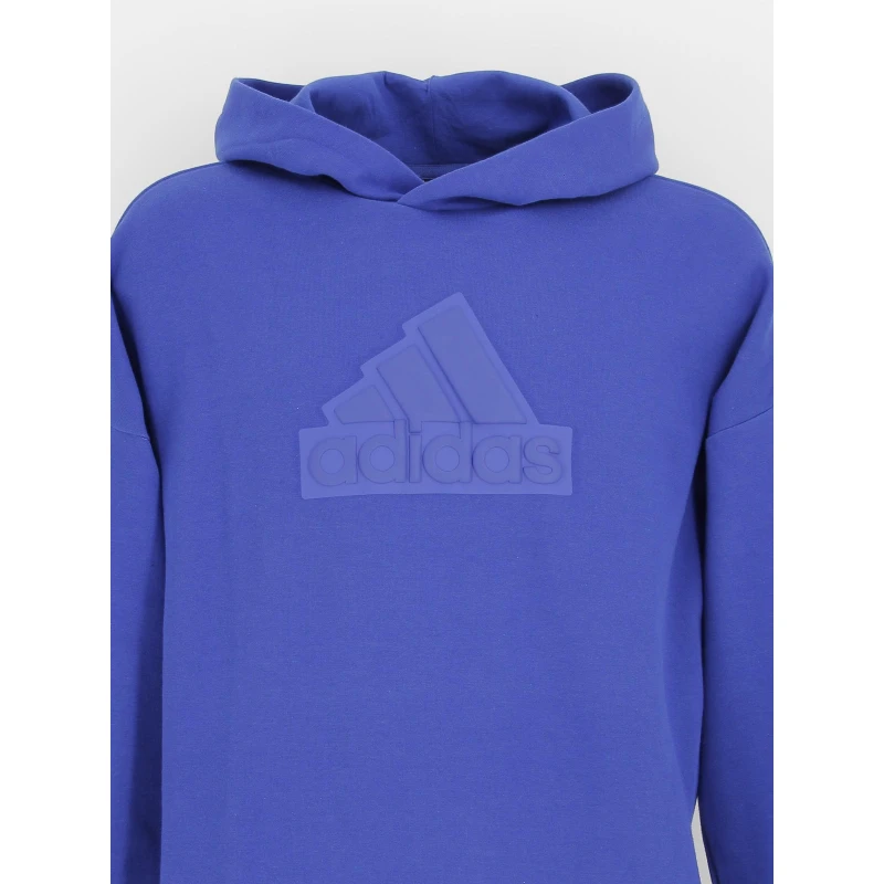Sweat à Capuche Logo Relief Bleu Enfant - Adidas 3 Sweat à Capuche Logo Relief Bleu Enfant - Adidas – Image 3