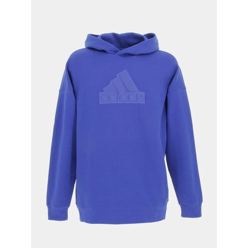 Sweat à Capuche Logo Relief Bleu Enfant - Adidas 1 Sweat à Capuche Logo Relief Bleu Enfant - Adidas