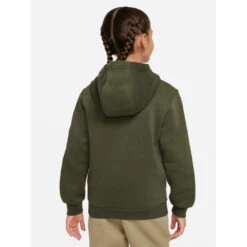 Devant -ChicFit Boutique sweat a capuche nsw club fleece kaki enfant nike 1 1