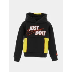 Sweat à Capuche Sportswear Noir Jaune Enfant - Nike