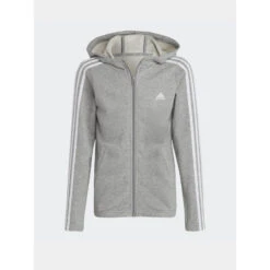 Sweat à Capuche Zippé Gris Clair Enfant - Adidas