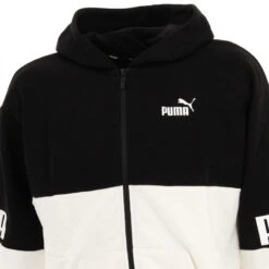 Sweat à Capuche Zippé Power Noir/blanc Enfant - Puma 7 Sweat à Capuche Zippé Power Noir/blanc Enfant - Puma -ChicFit Boutique sweat a capuche zippe power noirblanc enfant puma 2