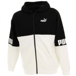 Sweat à Capuche Zippé Power Noir/blanc Enfant - Puma