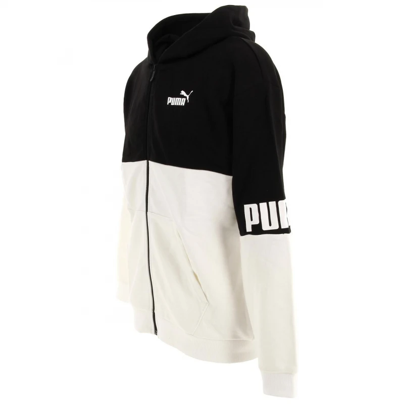 Sweat à Capuche Zippé Power Noir/blanc Enfant - Puma 5 Sweat à Capuche Zippé Power Noir/blanc Enfant - Puma – Image 5