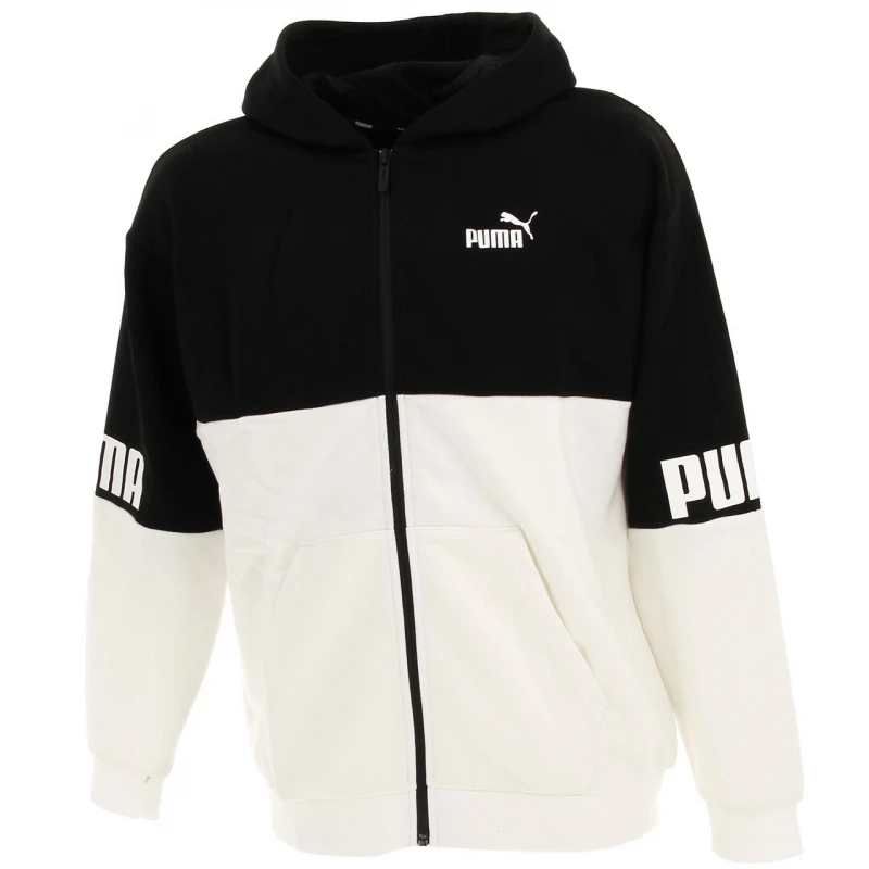 Sweat à Capuche Zippé Power Noir/blanc Enfant - Puma 1 Sweat à Capuche Zippé Power Noir/blanc Enfant - Puma