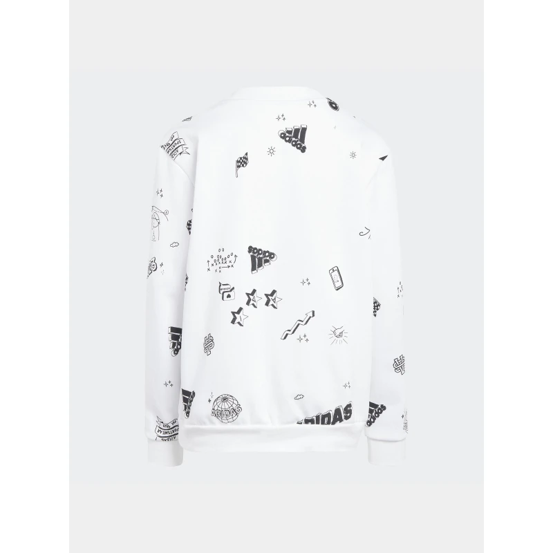 Sweat Bluv Dessin Blanc Fille - Adidas 2 Sweat Bluv Dessin Blanc Fille - Adidas – Image 2
