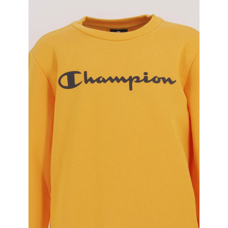 Sweat Crewneck Jaune Moutarde Enfant - Champion 4 Sweat Crewneck Jaune Moutarde Enfant - Champion – Image 4
