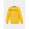 Sweat Crewneck Logo Brodé Jaune Enfant - Champion