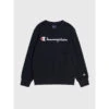 Sweat Crewneck Logo Brodé Noir Enfant - Champion