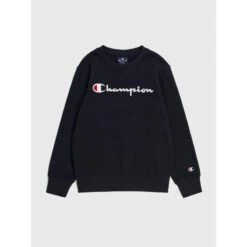 Sweat Crewneck Logo Brodé Noir Enfant - Champion