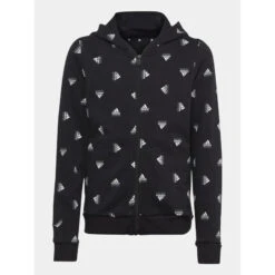 Sweat Zippé à Capuche Bluv Multi-logo Noir Fille - Adidas