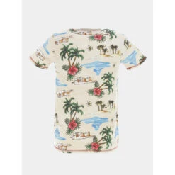 Devant -ChicFit Boutique t shirt active allover vacances beige enfant guess 1