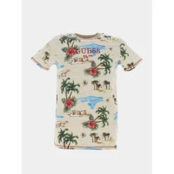 T-shirt Active Allover Vacances Beige Enfant - Guess