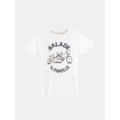 T-shirt Balade En Famille Blanc Enfant - Monsieur T-shirt