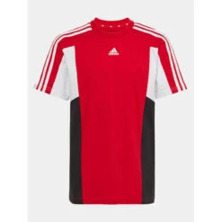 T-shirt Colorblock 3 Stripes Rouge Enfant - Adidas