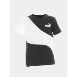 T-shirt Colorblock Cat Noir Blanc Enfant - Puma