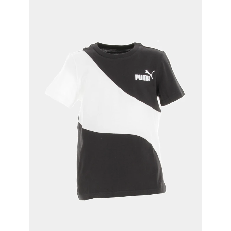 T-shirt Colorblock Cat Noir Blanc Enfant - Puma 1 T-shirt Colorblock Cat Noir Blanc Enfant - Puma