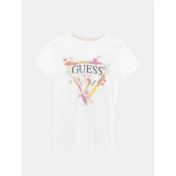 T-shirt Colorful Life Blanc Fille - Guess
