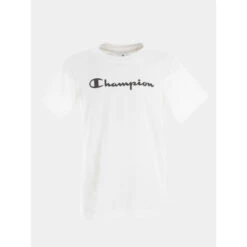 T-shirt Crewneck Logo Noir Blanc Enfant - Champion