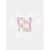 T-shirt Crop Logo Coloré Blanc Fille - Guess