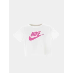 T-shirt Crop Sportswear Futura Blanc Rose Fille - Nike
