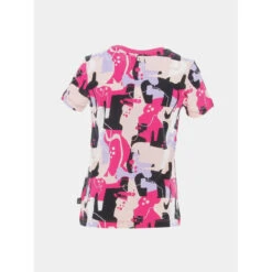 Devant -ChicFit Boutique t shirt essential imprimes aop art rose fille puma 1