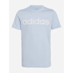 T-shirt Linear Logo Bleu Pastel Enfant - Adidas
