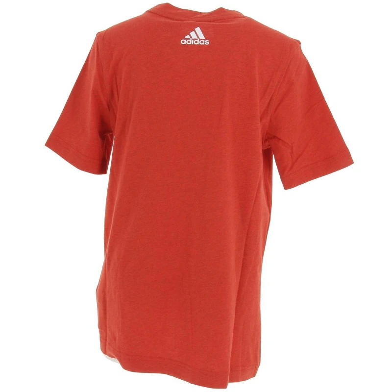 T-shirt Logo 3 Bandes Rouge Enfant - Adidas 2 T-shirt Logo 3 Bandes Rouge Enfant - Adidas – Image 2