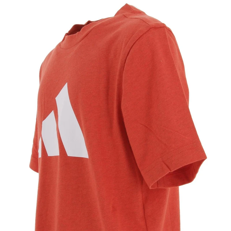 T-shirt Logo 3 Bandes Rouge Enfant - Adidas 4 T-shirt Logo 3 Bandes Rouge Enfant - Adidas – Image 4